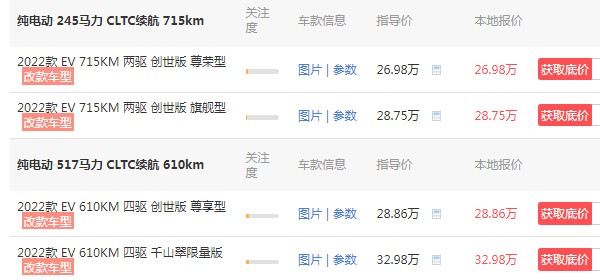 比亞迪漢ev純電動(dòng)2022款最低報(bào)價(jià) 2022款漢ev純電動(dòng)最低價(jià)26萬