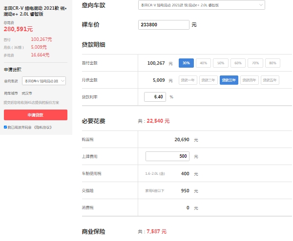 東風(fēng)本田crv插電混動(dòng)價(jià)格 市場(chǎng)2021款售價(jià)27萬