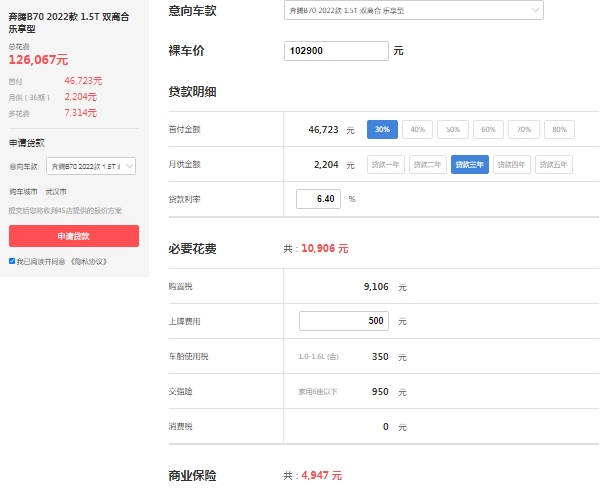 一汽奔騰b70新款報價，市場最新2022款報價10萬