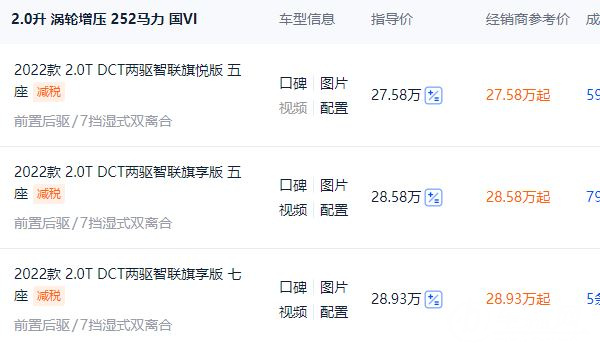 紅旗HS7新款2022款價(jià)格SUV 紅旗HS7新款2022款售價(jià)27.58萬(wàn)